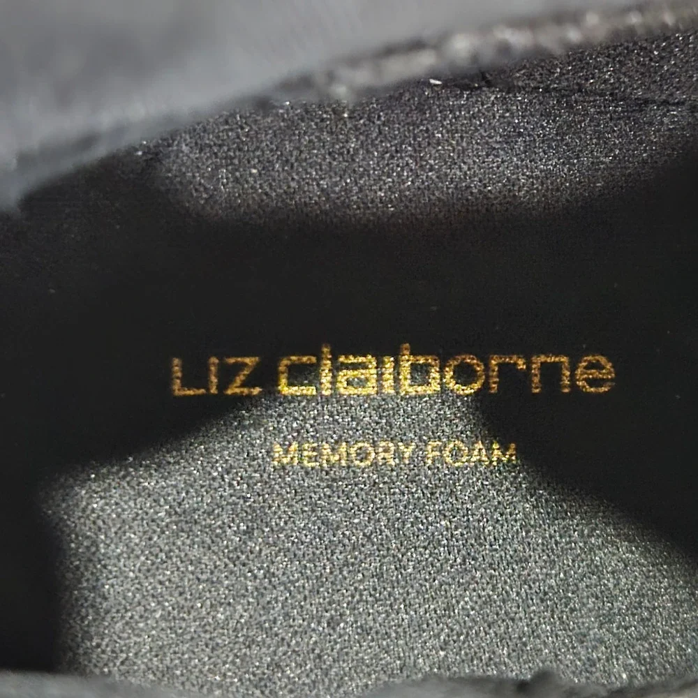 Liz Claiborne Barrington Black Suede Pointed Toe Ankle Booties Size 7.5 M NIB